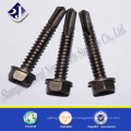 hex flange self tapping screw plain carbon steel